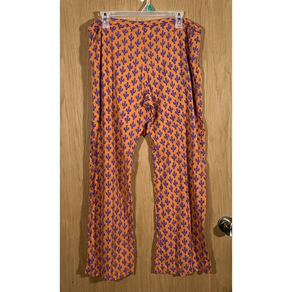 Pax Philomena Cotton Lounge Pants Cactus Print Gauzy Coastal Boho Women's Sz M - Picture 2 of 9